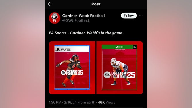 Gardner-Webb deleted a post indicating the program was in "College Football 25." (Credit: X/Reddit)